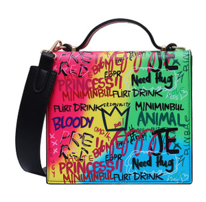 Casual Letter Print Multicolor Messenger Bag