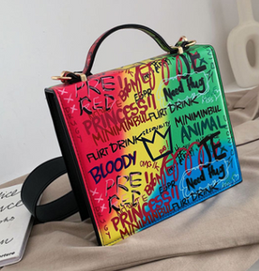 Casual Letter Print Multicolor Messenger Bag